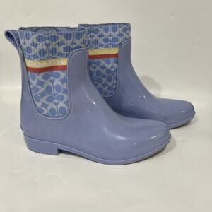 Coach Rivington Rain Boots In Periwinkle Size 6 Blue Ankle Highs
